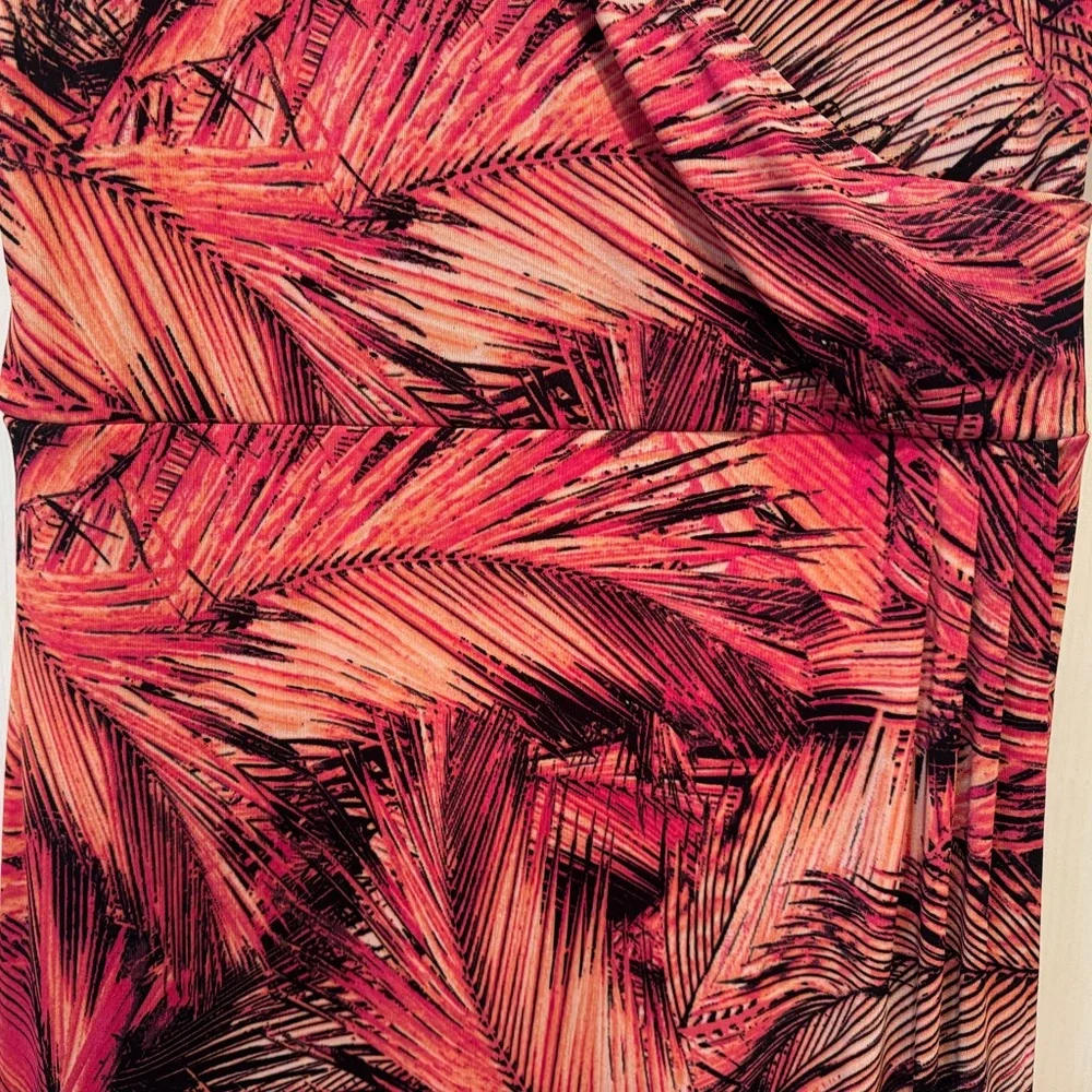 Chico’s Pink and Orange Palm Midi Dress 🌴 - Picture 2 of 6